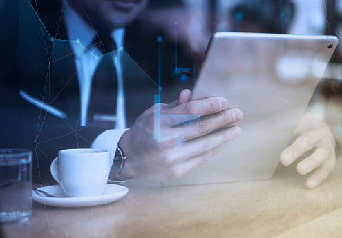 Business professional with laptop